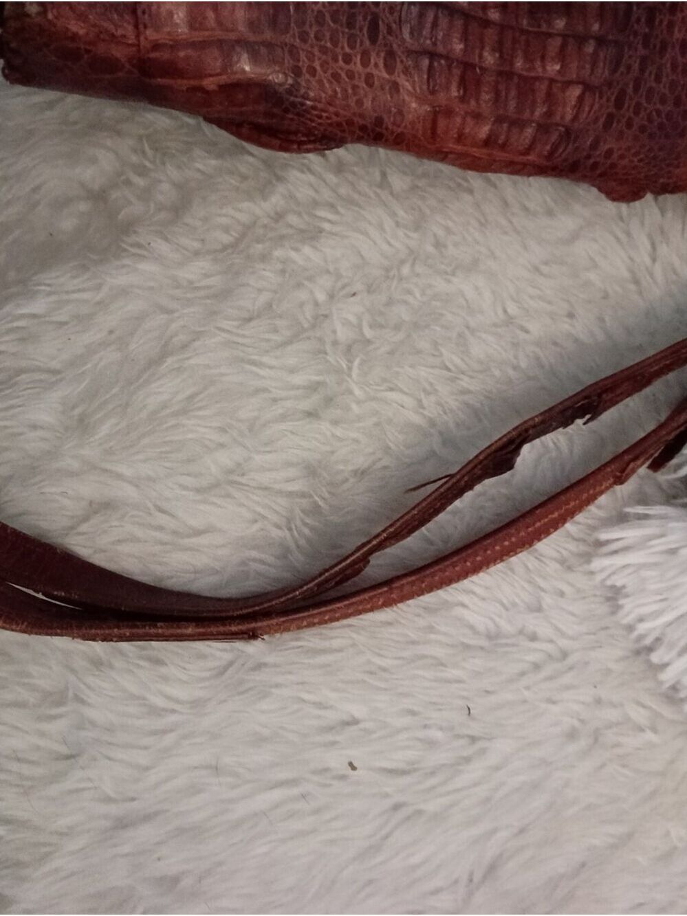 Vintage Genuine Alligator Leather Taxidermy Head Shoulder Bag Made in Cuba Brown - Picture 6 of 10